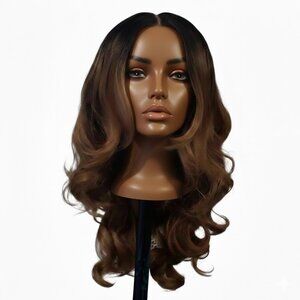 Curly Strawberry Blonde Synthetic Lace Front Wig